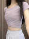 ຫວານຮ້ອນສາວບໍລິສຸດ lust ແບບ sexy ແບບເກົາຫຼີ ເສື້ອທີເຊີດແຂນສັ້ນສໍາລັບແມ່ຍິງ