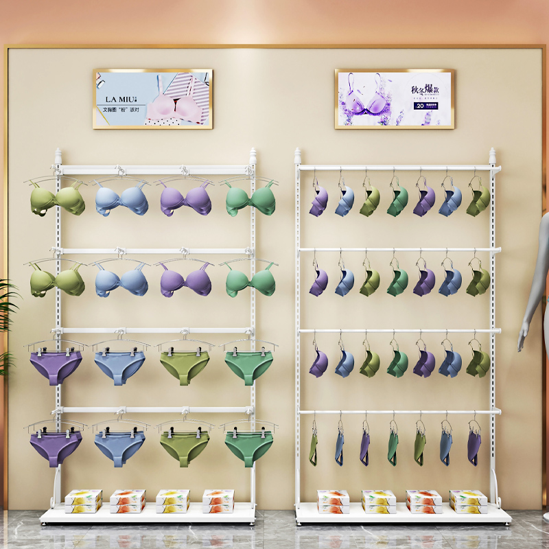 内衣店货架落地靠墙升降调节内裤文胸展示架正侧挂多层短裤陈列架 - 图0