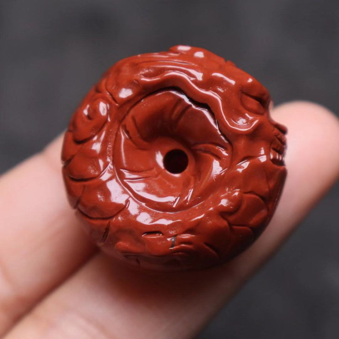 天然阿拉善玛瑙红绿灯龙扣墩子饼子隔珠108佛珠手串金刚星月配饰