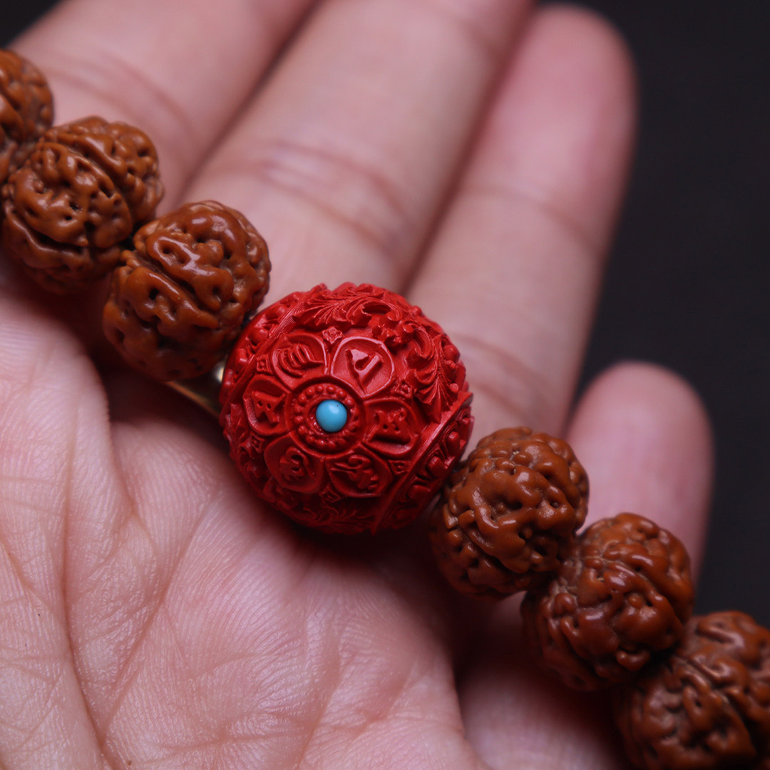 朱砂散珠天然原矿六字真言镶嵌花珠单颗珠子串珠纯帝王砂手串配件,淘宝优惠券,粉丝福利购,淘宝优惠卷