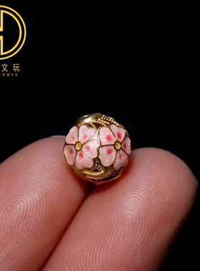 原创足银925银镀金花桶珠顶腰珠