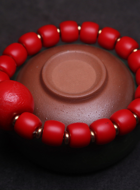 雪巴琉璃单圈手串藏传文玩饰品