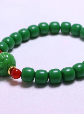 果冻料雪巴琉璃招财纳福单圈手串