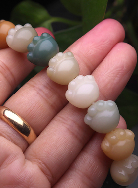 菩提根多彩招财猫爪手串手链饰品