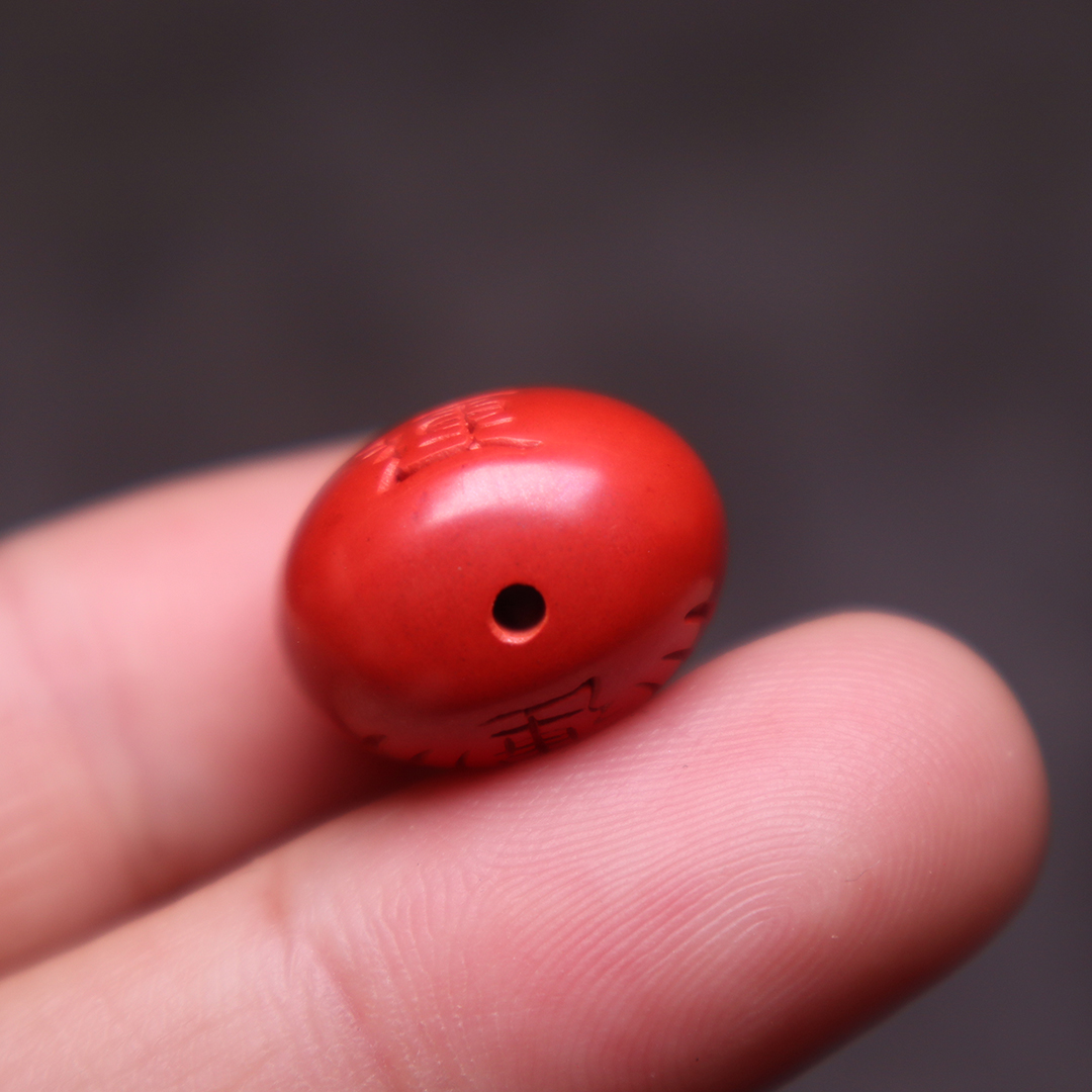 正品朱砂达摩招财转运背云隔珠手机挂件菩提手串长串diy文玩配饰 - 图2