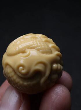 文玩大尺寸散珠锁骨链桃核金膏玉