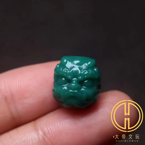 雪巴琉璃果冻料醒狮背云顶腰珠三通貔貅兽珠金刚星月菩提手串配饰 - 图0