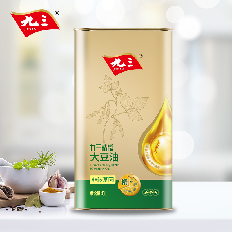 九三非转基因精榨豆油5L*2一级食用油 - 图0