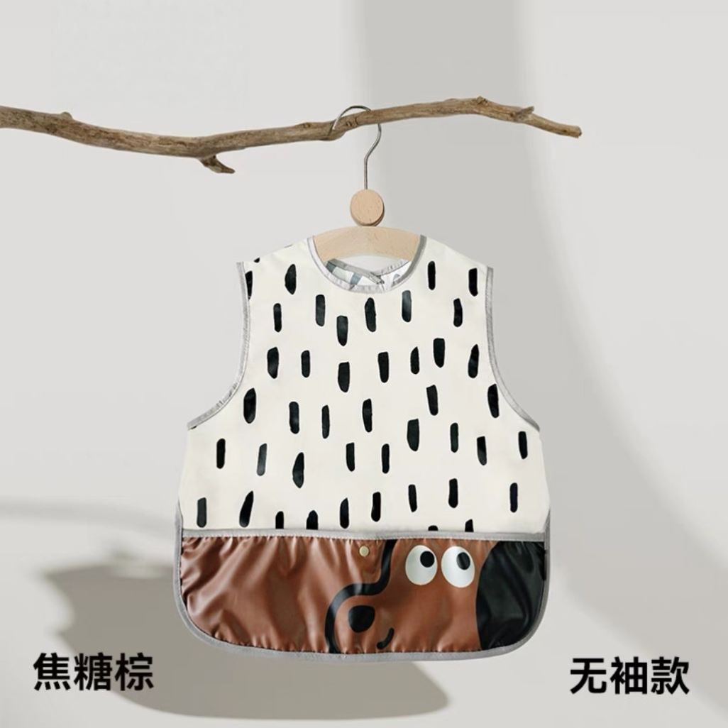 Baby coveralls, children's rice pockets, baby food supplement bibs, clothes, waterproof, anti-fouling, thin and cool in summer