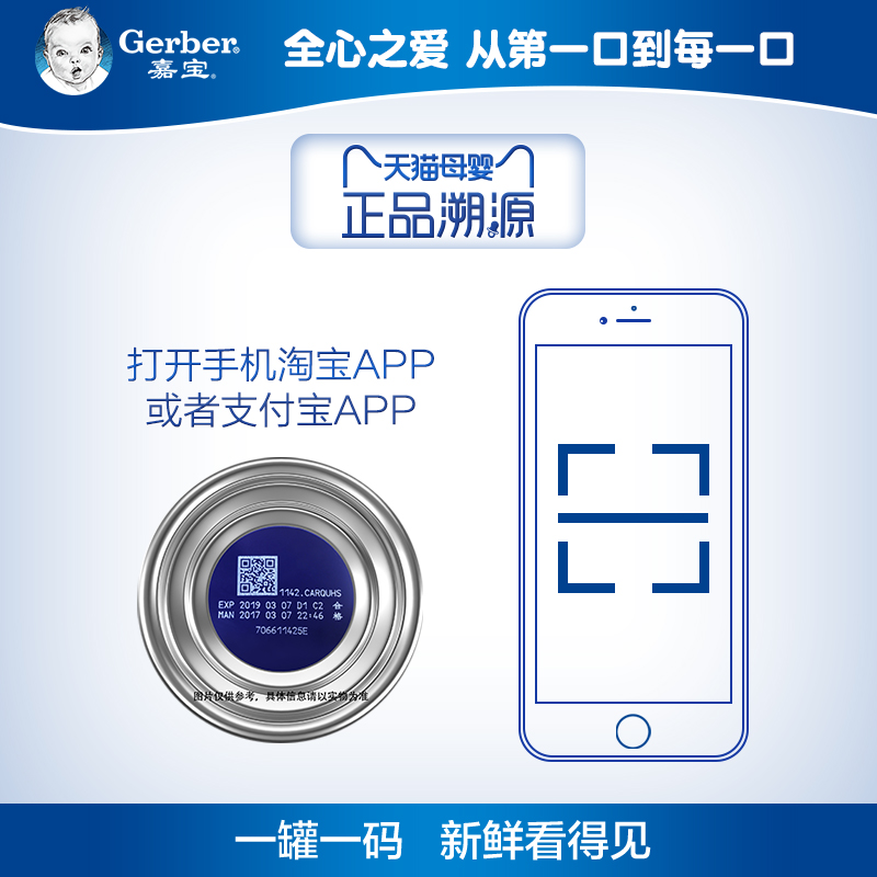 gerber嘉宝旗舰店Gerber嘉宝米粉 婴儿辅食营养益生菌高铁宝宝米粉 23段6罐3