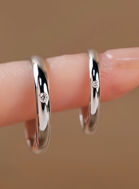 999纯银情侣素圈对戒可刻字