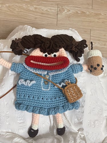 Stuuuly香肠嘴手机包手工diy编织材料包毛线钩针大嘴包小晓晗成品 - 图0