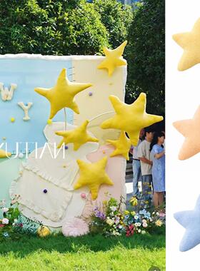 网红生日宴韩版ins布艺星星定制儿童装饰拍照摄影打卡装饰布置美