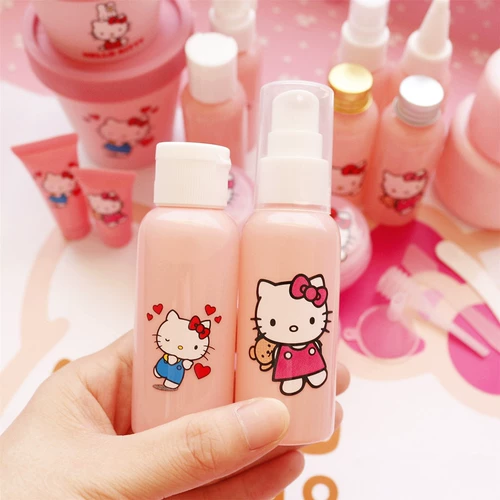 Hello Kitty, мультяшная бутылка, косметическая тара, розовый распылитель, лосьон, маска для лица