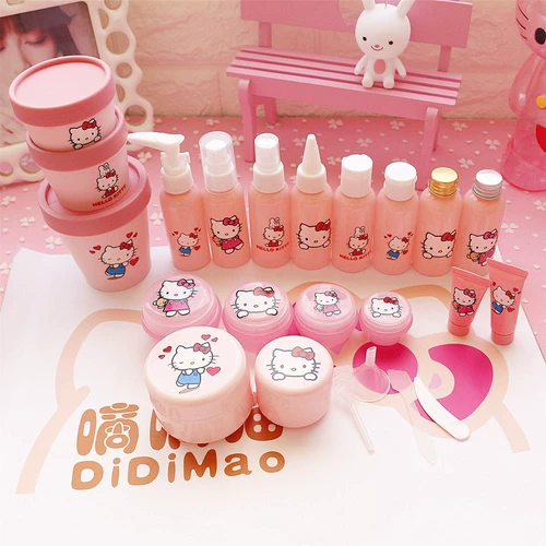 Hello Kitty, мультяшная бутылка, косметическая тара, розовый распылитель, лосьон, маска для лица