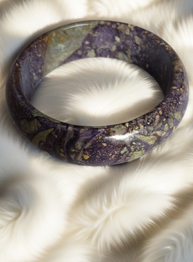 苏萤石妖孽手镯女款宽版镯子手链手串