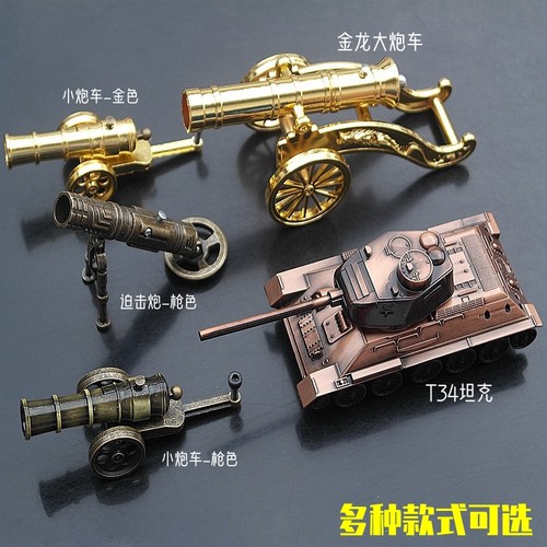 金属儿童迷你迫击炮大炮男孩火箭炮可发射合金模型小炮车玩具摆件 - 图3