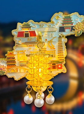 河南开封金属宫灯冰箱贴纪念品