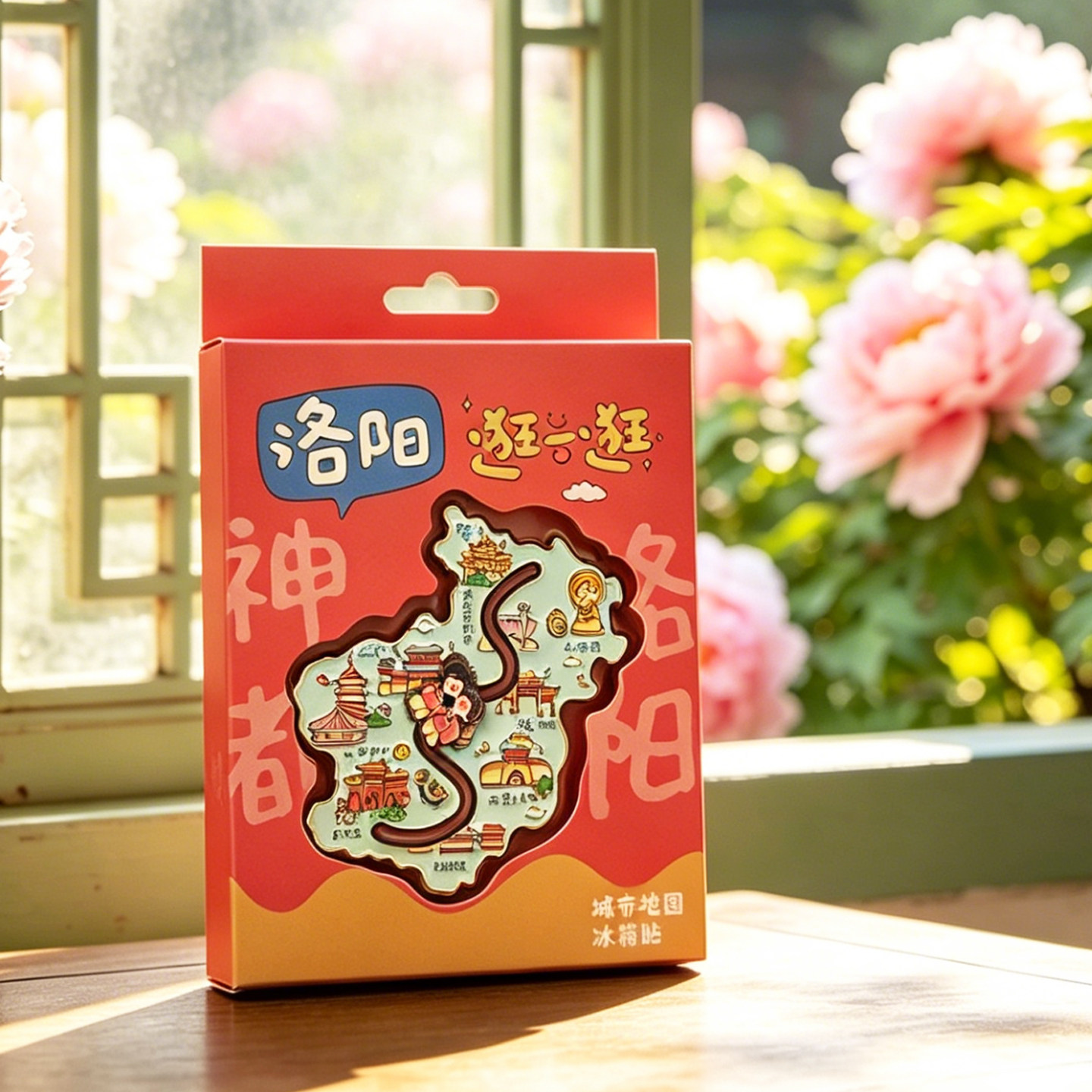 洛阳特产博物馆姐妹花金属冰箱贴磁吸旅游文创地标纪念品伴手礼物