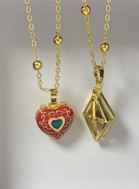 魔女的考验吊坠桃心巧克力设计感少女心粉嫩可爱精致简约百搭配饰