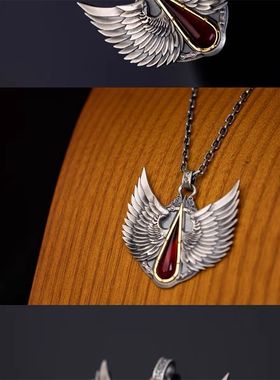 星辰铸造战锤40K圣血羽翼项链男复古个性潮小众周边圣吉机械挂饰