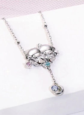 KikiLala星燦系列—双星仙子星燦诞生石项链小众幸运双子星锁骨链