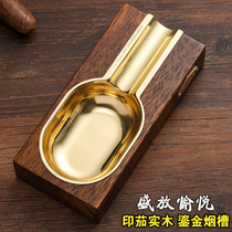 Rubinsky snow eggplant Smoky Ashtray High-end Solid Wood Retro Portable Snow Eggplant Smoke Cylinder Metal Single Smoke Tank Cigarette Smoke Tank