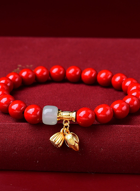 杭州灵隐天然朱砂手串本命年手链
