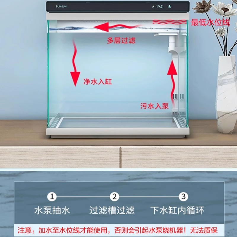 森森水族XHE鱼缸潜水泵三合一过滤泵APJ-230G/500G/700G原装机头 - 图2