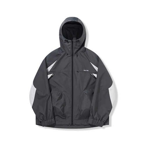 Halcyon 户外拼色防风防泼水冲锋连帽夹克透气爬山运动外套登山服 - 图3