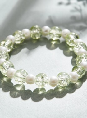 治愈系气质感冰裂珍珠手链