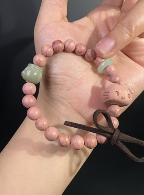 8MM血柏木kitty猫蜜罐手链佛珠diy女生手串文玩批发