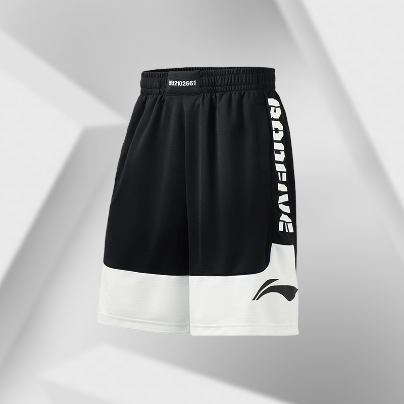 李宁正品夏季新品BADFIVE篮球系列男子宽松短裤比赛裤AAPR207 - 图1