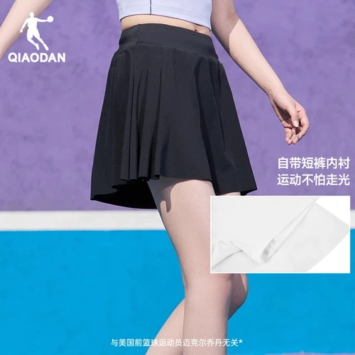 乔丹 Летняя юбка в складку, эластичная мини-юбка, теннисное защитное белье, высокая талия, по фигуре, А-силуэт