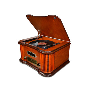 美人蕉留声机D22复古摆件老式仿古实木蓝牙音响箱小型台式唱片机