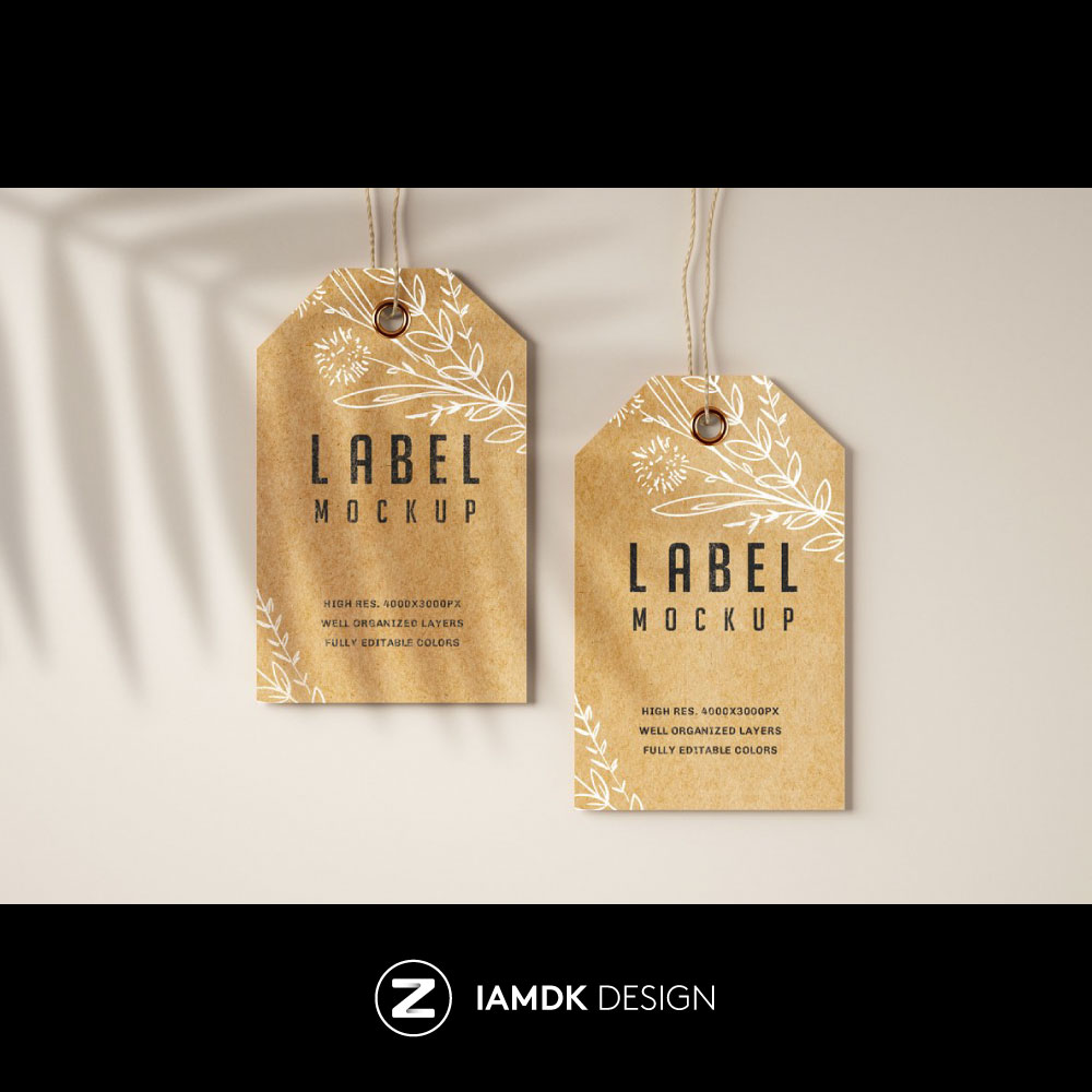 Paper Kraft Label Mockups 服装牛皮纸标签标牌样机 M2020040502 - 图0