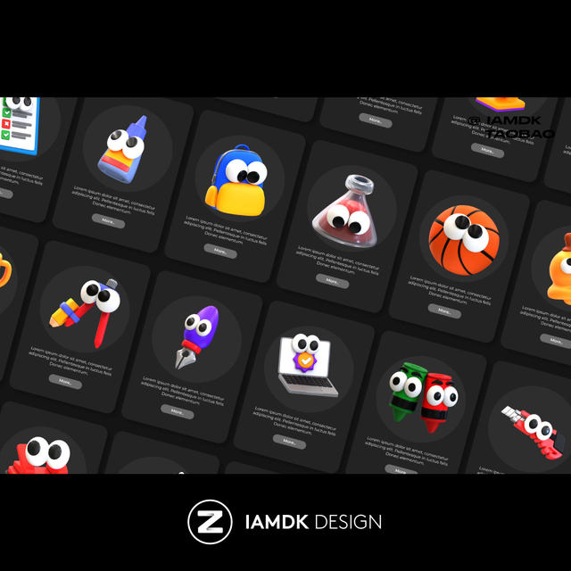 30+ Cartoon Personified Educational Emoji Expressions 3D Icons PNG/Blender Format Design Materials
