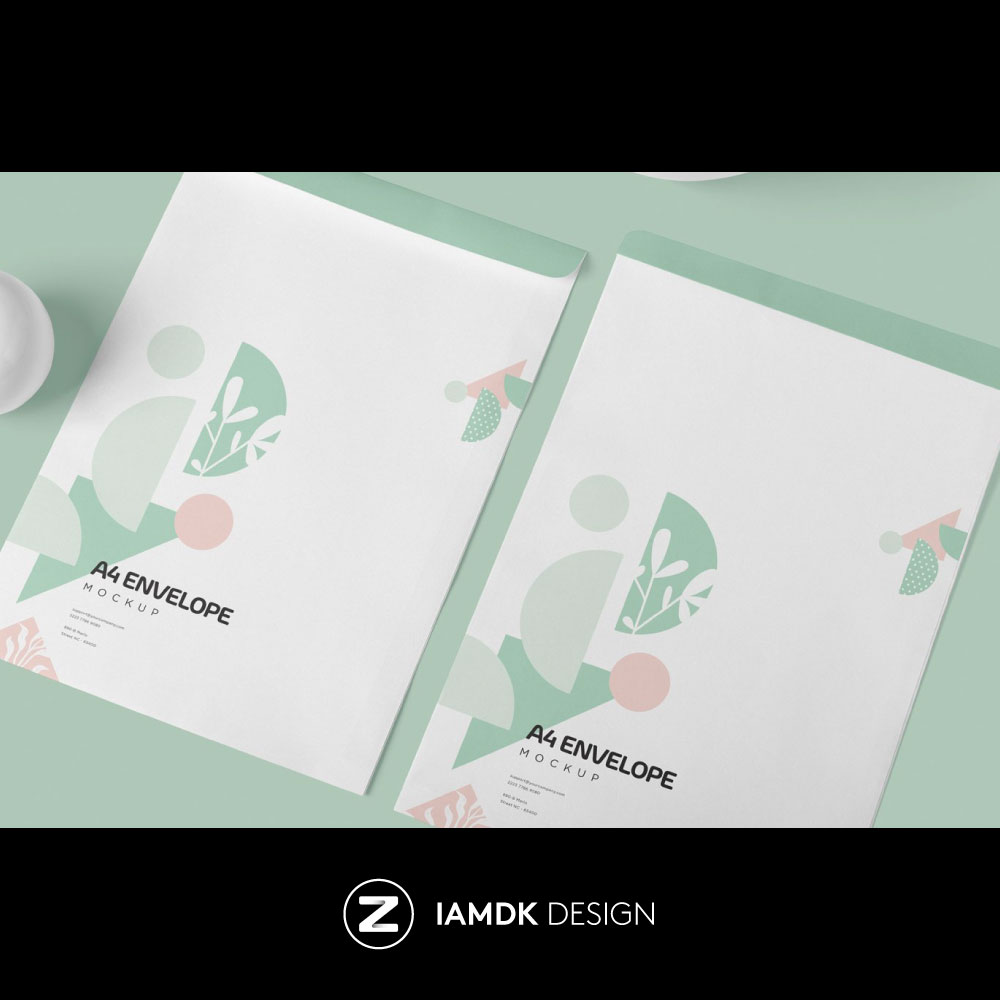 A4 Size Envelope Mockups 6款信纸办公用品样机模板 M2020070106-图1