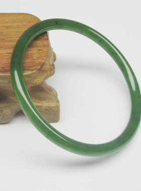 天然细条叮当镯子青白玉女款