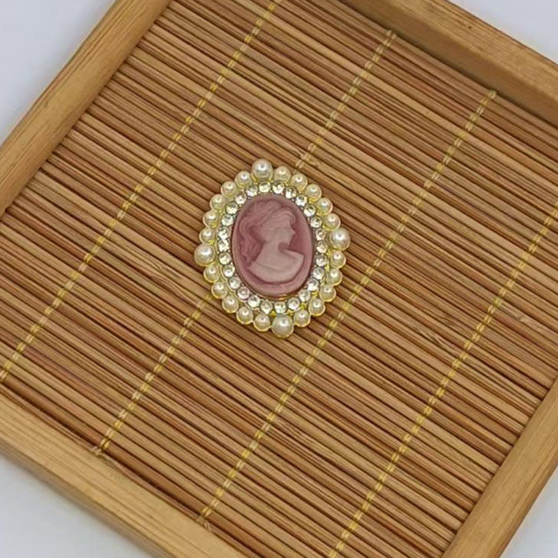 复古珍珠菱形花边内镶美人头花盘钻扣合金配件服饰包包配饰,淘宝优惠券,粉丝福利购,淘宝优惠卷