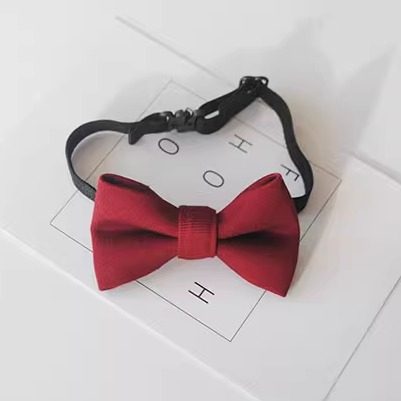 二熊手作儿童领结男小童宝宝婴儿蝴蝶结黑色酒红百天周岁宝宝领结