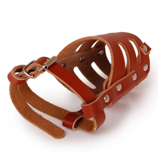 Pet muzzle genuine leather golden retriever German shepherd husky