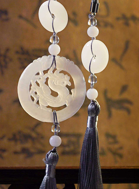 风雅司制宫绦仿玉莲花坠龙牌腰绳