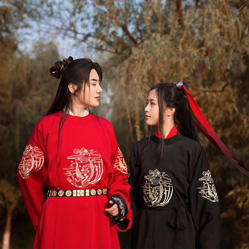 【风雅司制原创】传统男女通用唐宋圆领袍毕方日常汉服春秋非古装 - 图0