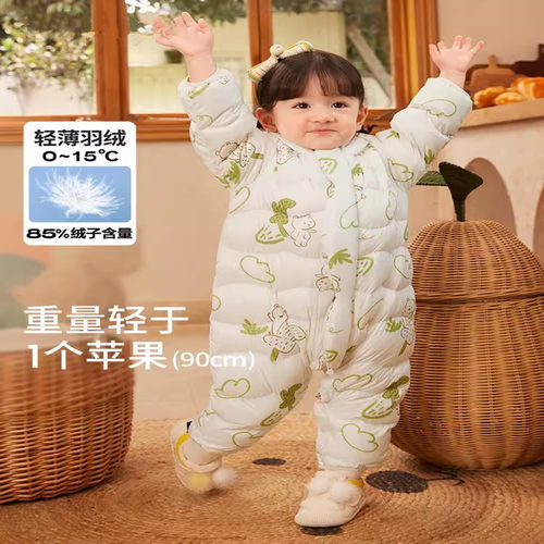 清仓鹿小糖婴儿羽绒服连体衣2025冬装新款宝宝保暖轻薄外出爬爬服 - 图0