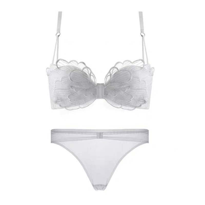 无肩带内衣女隐形防滑小胸显大聚拢 系影文胸