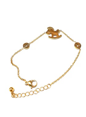 钛钢手链 不掉色2026新款马上有钱爆款小马铜钱手链精致时尚SL506