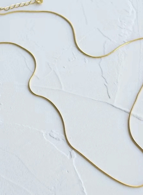 钛钢项链不掉色气质简约素链圆蛇链裸链锁骨链XL314