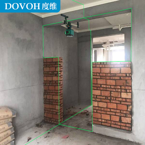 度维4线8线12线绿光高精度强光水平仪卡梁架砌墙神器自动安平 - 图0