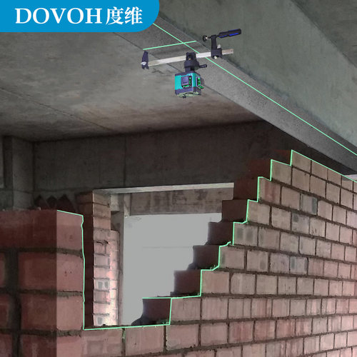 度维4线8线12线绿光高精度强光水平仪卡梁架砌墙神器自动安平 - 图1